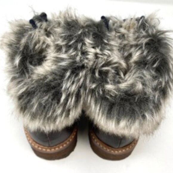 Botkier Winter Faux Fur Trim Gum Sole Women's Boot Brown Leather Upper Size 7.5 - Picture 6 of 11